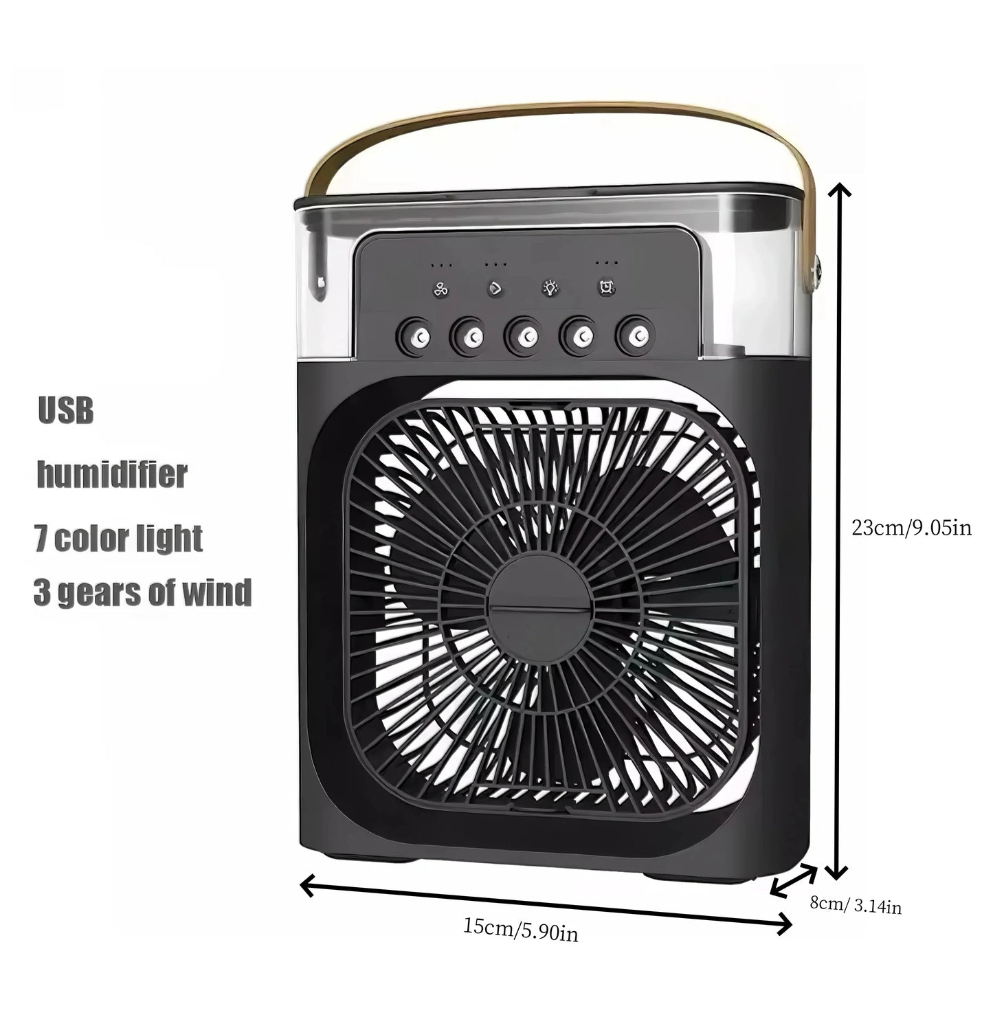 Portable 3-in-1 Air Cooler - Humidifier, LED & Timer