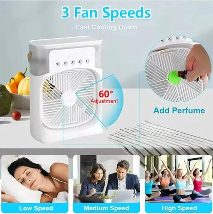 Portable 3-in-1 Air Cooler - Humidifier, LED & Timer