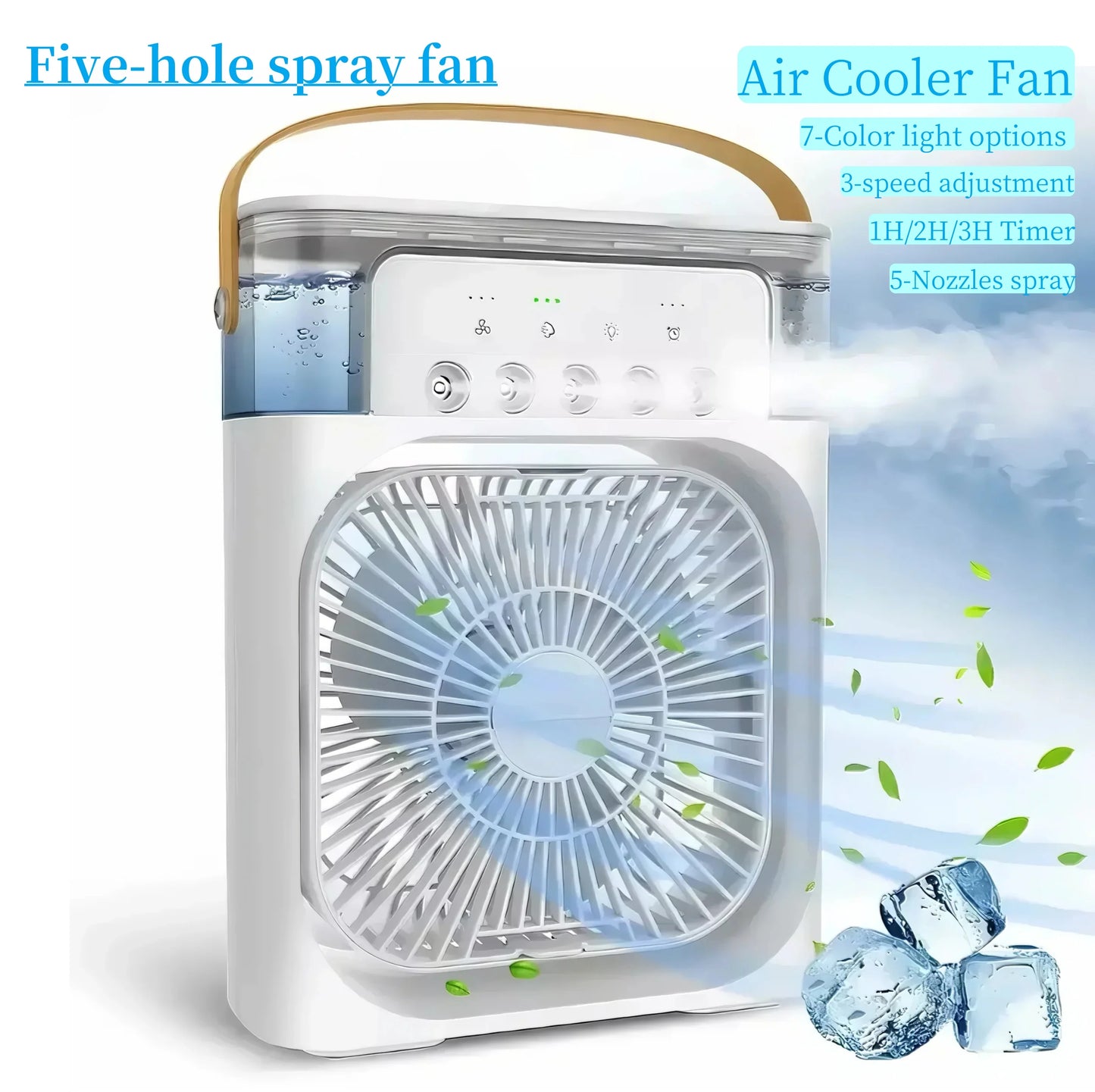 Portable 3-in-1 Air Cooler - Humidifier, LED & Timer