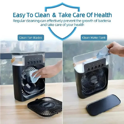 Portable 3-in-1 Air Cooler - Humidifier, LED & Timer